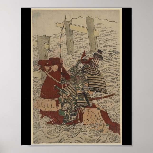 Samurai i Armor, på häst med ben och pilar Poster (Framsidan)