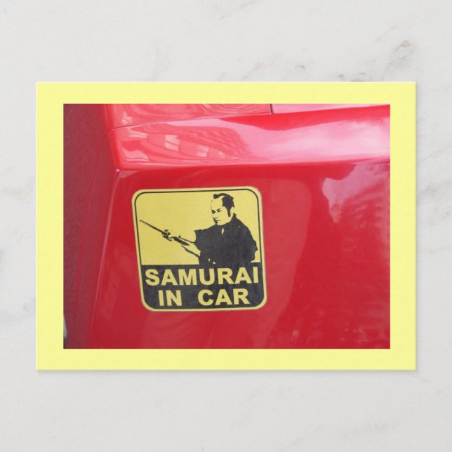Samurai i bil vykort (Framsida)