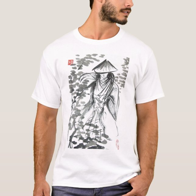Samurai i den Forst manar och den unisex- Tee Shirt (Framsida)