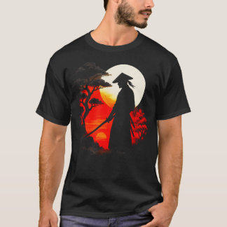Samurai I Solnedgång - Japansk T Shirt
