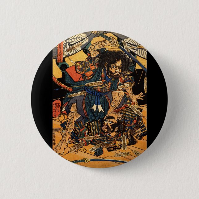 Samurai i strid, circa 1800's knapp (Framsida)