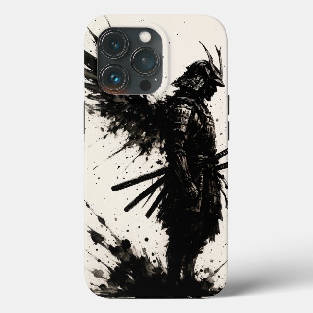 Samurai Ink Art – Coque iPhone Guerrier avec Ailes (Baksida )