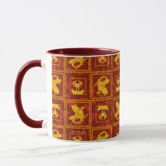 Samurai Jack & Aku Golden Silhouette Tile Pattern Mugg