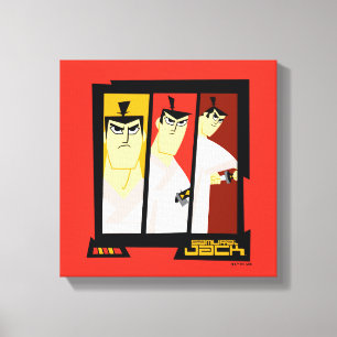 Samurai Jack Character Tri-Panel Futuristiska Ram Canvastryck