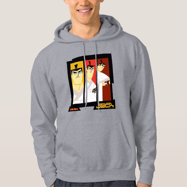 Samurai Jack Character Tri-Panel Futuristiska Ram Hoodie (Framsida)