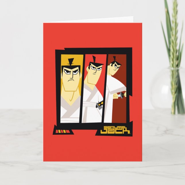 Samurai Jack Character Tri-Panel Futuristiska Ram Kort (Framsida)