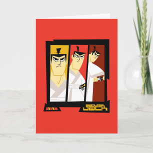 Samurai Jack Character Tri-Panel Futuristiska Ram Kort