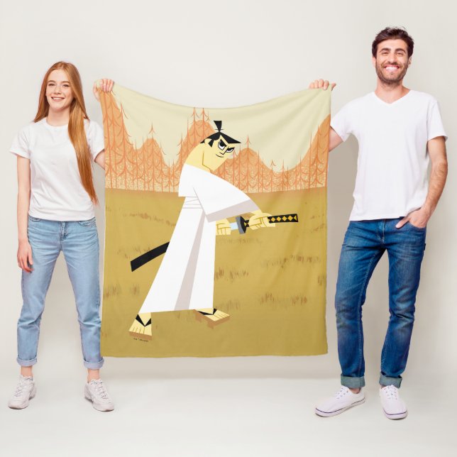 Samurai Jack Drawing Sword Fleecefilt (På plats)