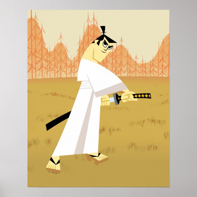 Samurai Jack Drawing Sword Poster (Framsidan)
