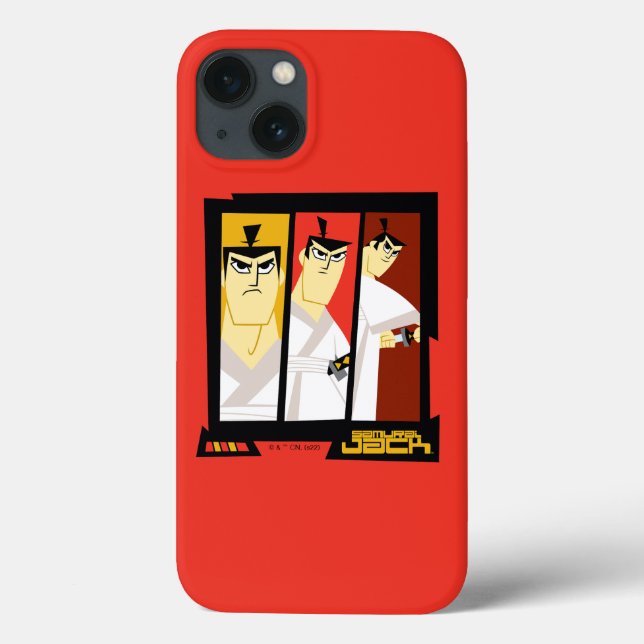 Samurai Jack Karaktär Tri-Panel Futuristisk Ram (Baksida)