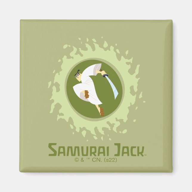 Samurai Jack Leaping Graphic Magnet (Framsidan)