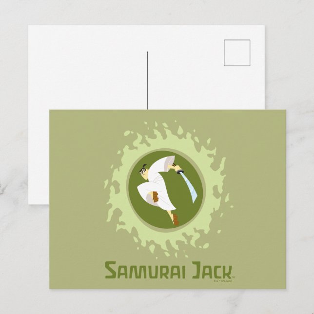 Samurai Jack Leaping Graphic Vykort (Fram/baksida)