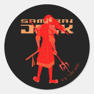 Samurai Jack Red Warrior Graphic Runt Klistermärke