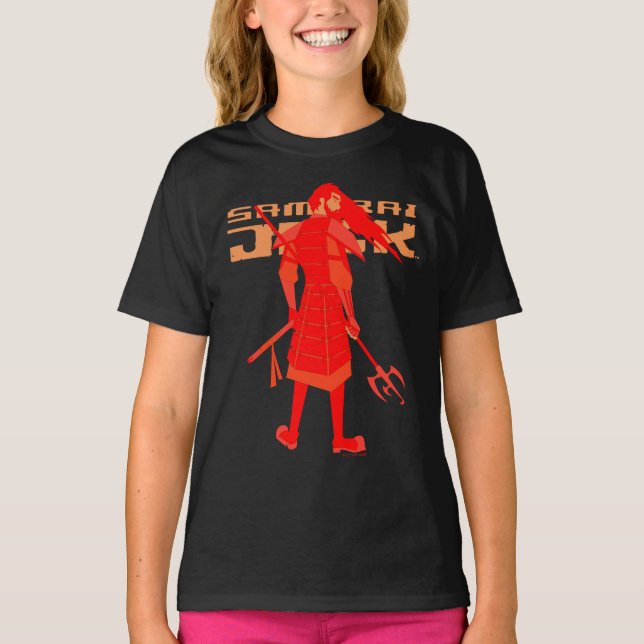 Samurai Jack Red Warrior Graphic T Shirt (Framsida)