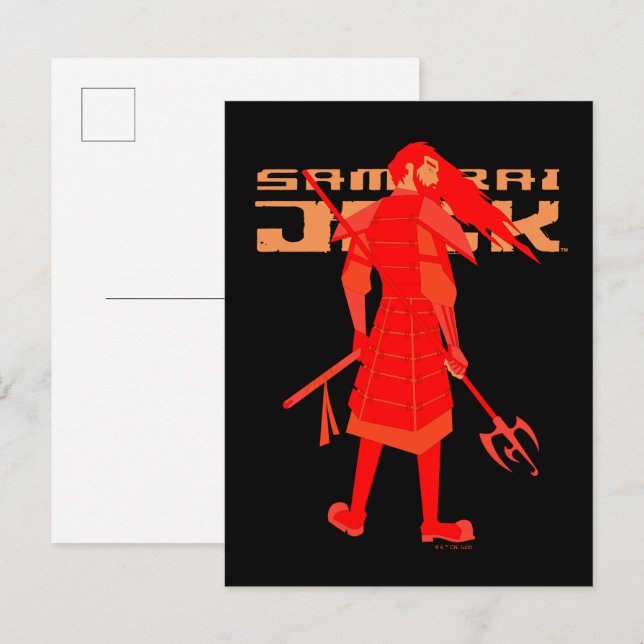 Samurai Jack Red Warrior Graphic Vykort (Fram/baksida)