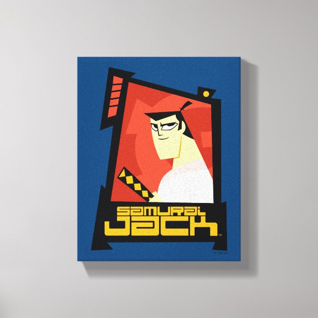 Samurai Jack Smiling Futuristiska Ram Graphic Canvastryck (Framsida)