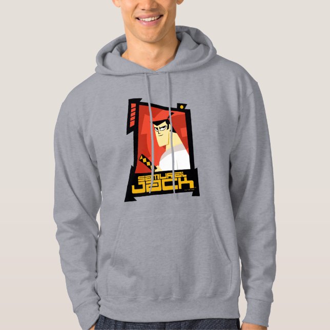 Samurai Jack Smiling Futuristiska Ram Graphic Hoodie (Framsida)