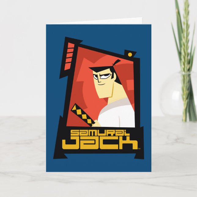 Samurai Jack Smiling Futuristiska Ram Graphic Kort (Framsida)