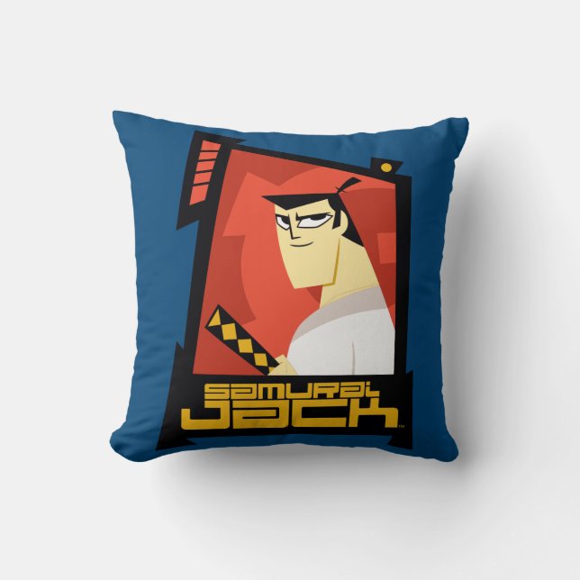 Samurai Jack Smiling Futuristiska Ram Graphic Kudde (Framsida)