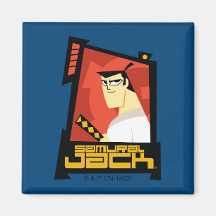 Samurai Jack Smiling Futuristiska Ram Graphic Magnet