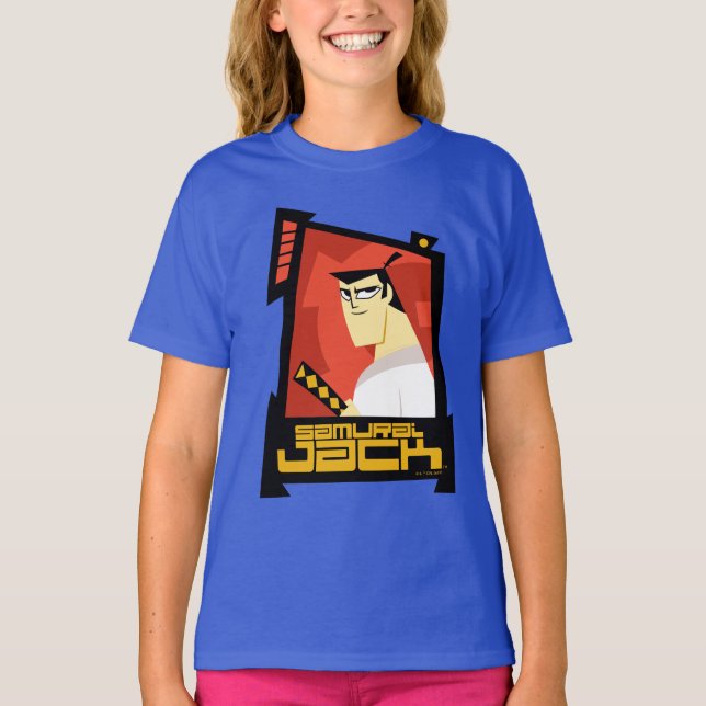 Samurai Jack Smiling Futuristiska Ram Graphic T Shirt (Framsida)