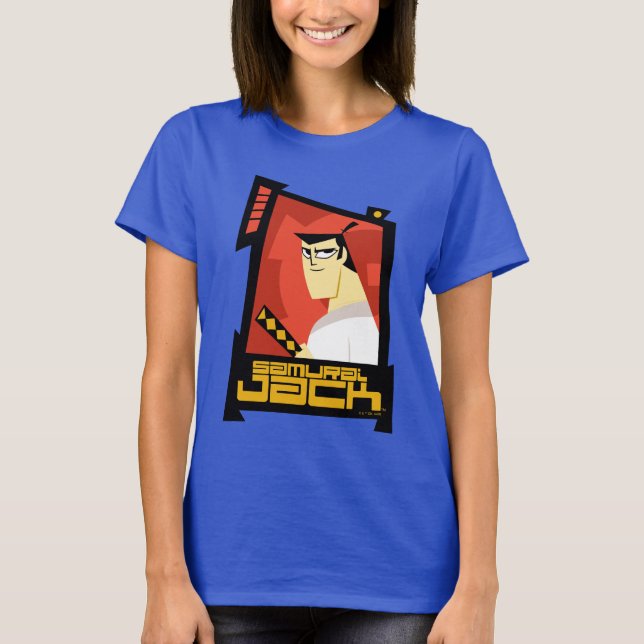 Samurai Jack Smiling Futuristiska Ram Graphic T Shirt (Framsida)