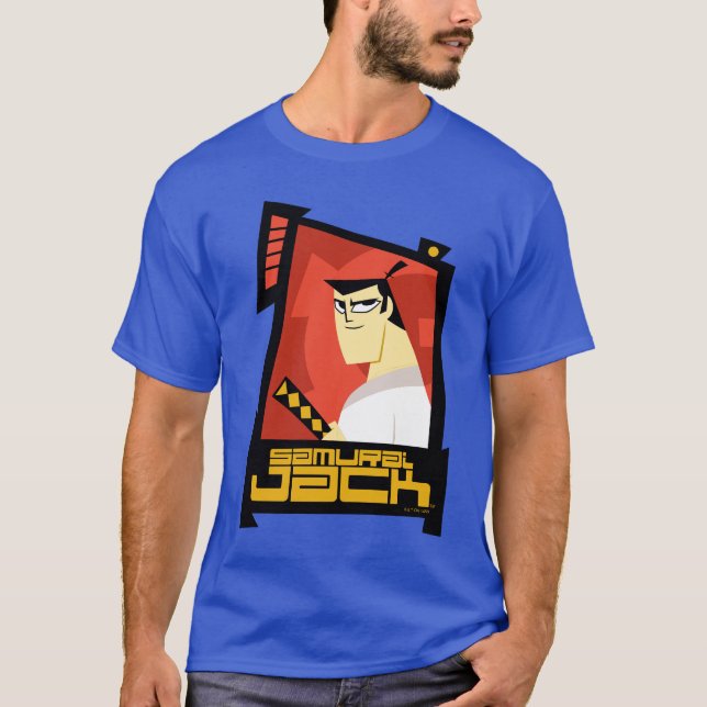 Samurai Jack Smiling Futuristiska Ram Graphic T Shirt (Framsida)