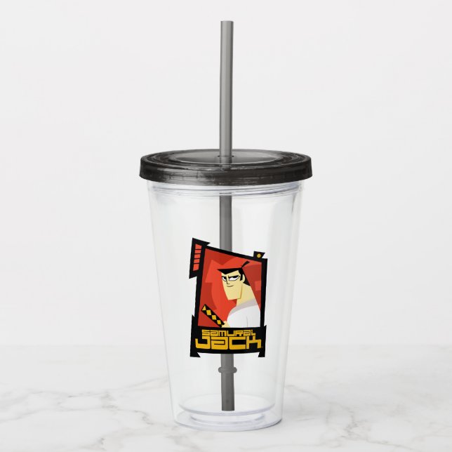 Samurai Jack Smiling Futuristiska Ram Graphic Take Away Mugg (Framsida)