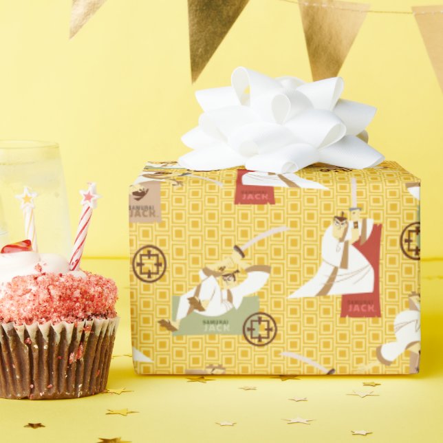 Samurai Jack Sword Poses Character Art Mönster Presentpapper (Födelsedagsfest)