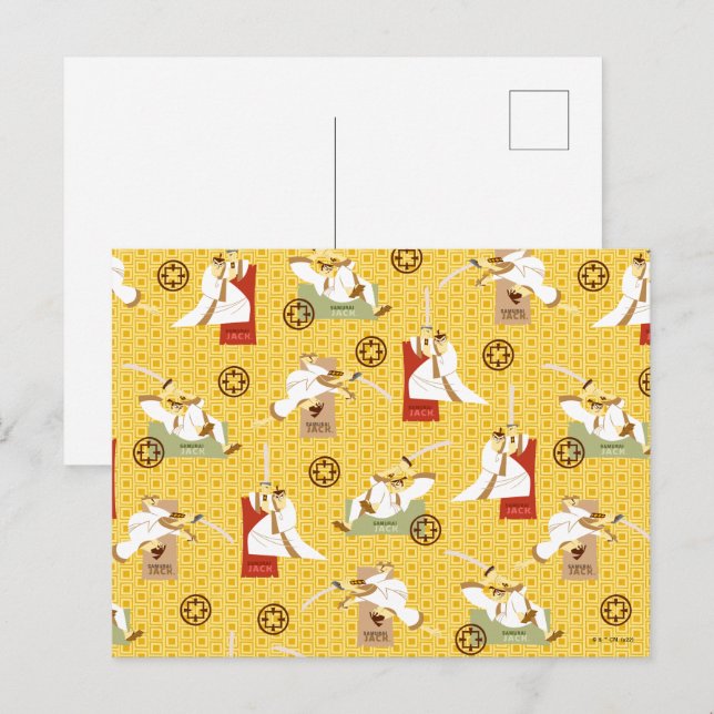 Samurai Jack Sword Poses Character Art Mönster Vykort (Fram/baksida)