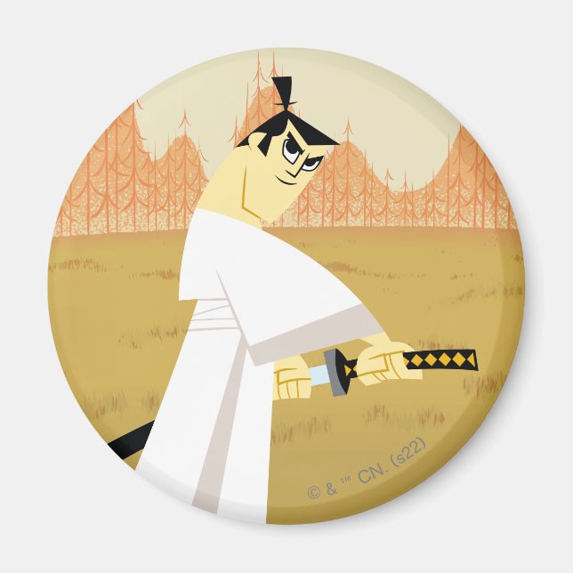 Samurai Jack Teckning Sword Magnet (Framsidan)