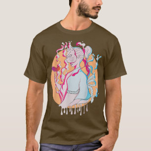 Samurai Japan Kawaii Geisha Japanskt Anime Girl in T Shirt