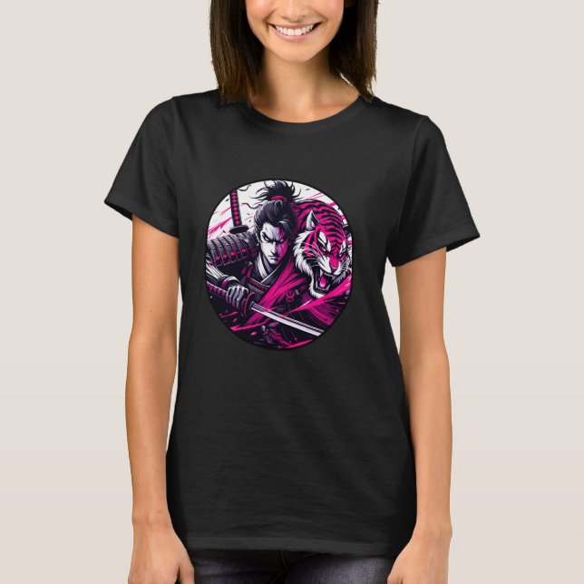 Samurai Japanese Encounter Anime Meets Samurai In  T Shirt (Framsida)