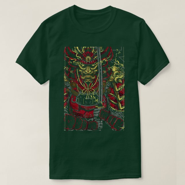 Samurai Japansk Art Bushido asian inspirerad T Shirt (Design framsida)
