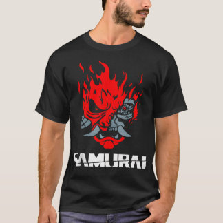 Samurai japansk demon Mask Kant Cyber Springers Pu T Shirt