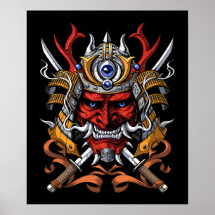 Samurai japansk demon poster