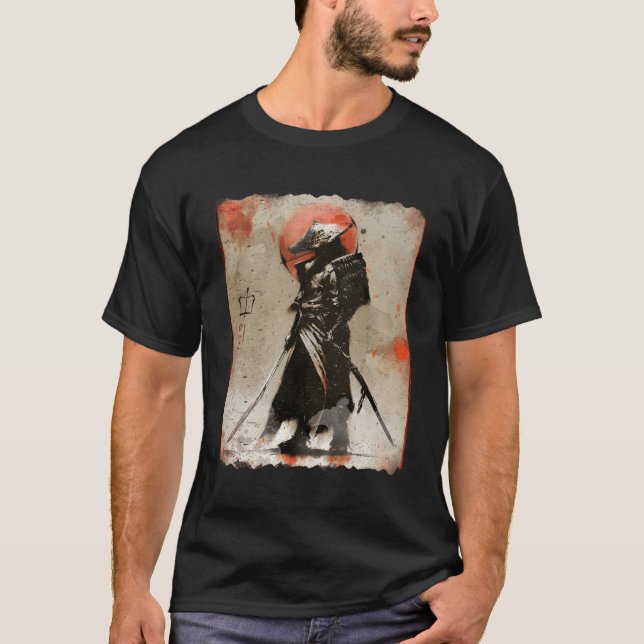 Samurai japansk Print Bushido T Shirt (Framsida)