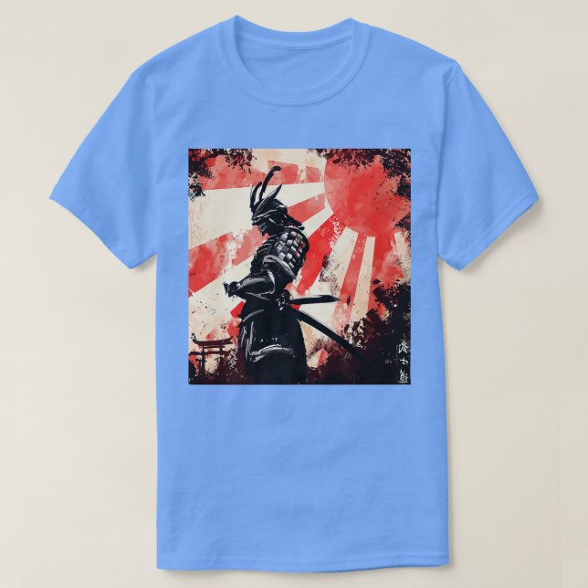 Samurai Japansk Retro Art Bushido Warrior  T Shirt (Design framsida)
