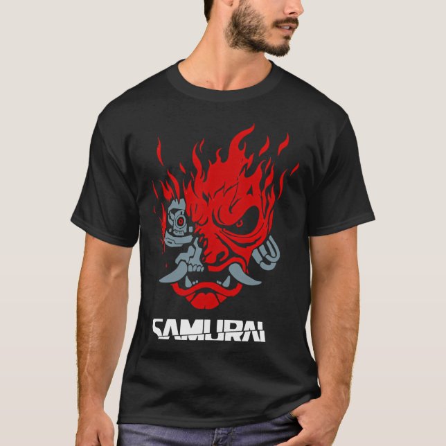 Samurai japansk spelning 2077 Art Spelstil retro  T Shirt (Framsida)