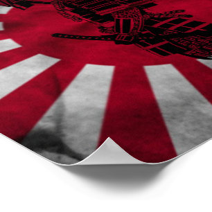 Samurai Japanska flagga Poster