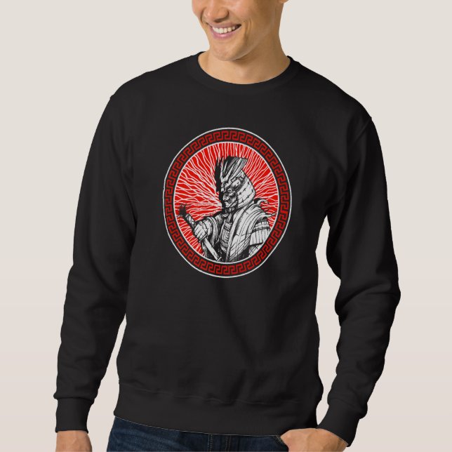 Samurai Japanska Ninja Japan Warrior Shinobi Marti Lång Ärmad Tröja (Framsida)
