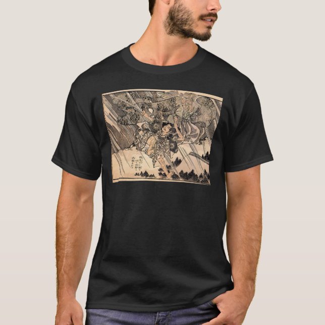 Samurai japanskt måla C. 1800's T-shirt (Framsida)