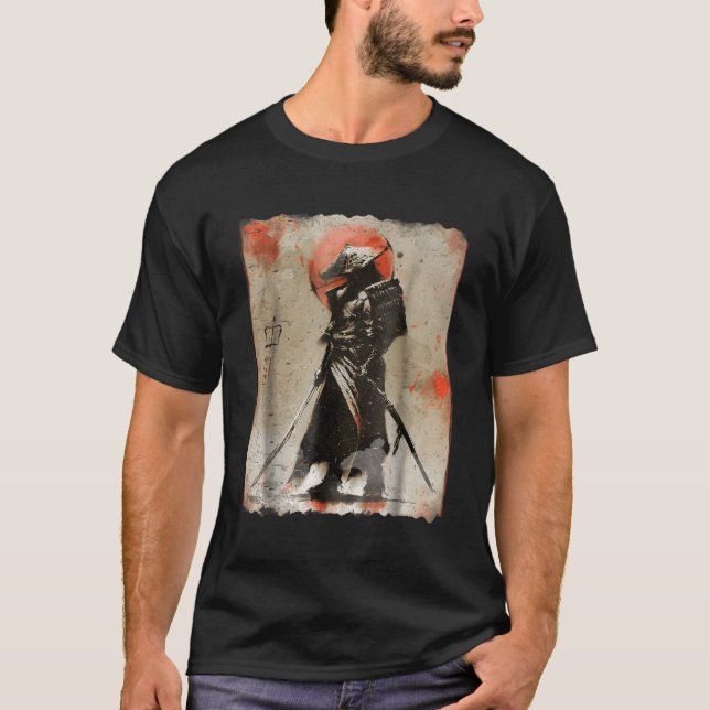 Samurai Japanskt Prin Bushido T Shirt (Framsida)