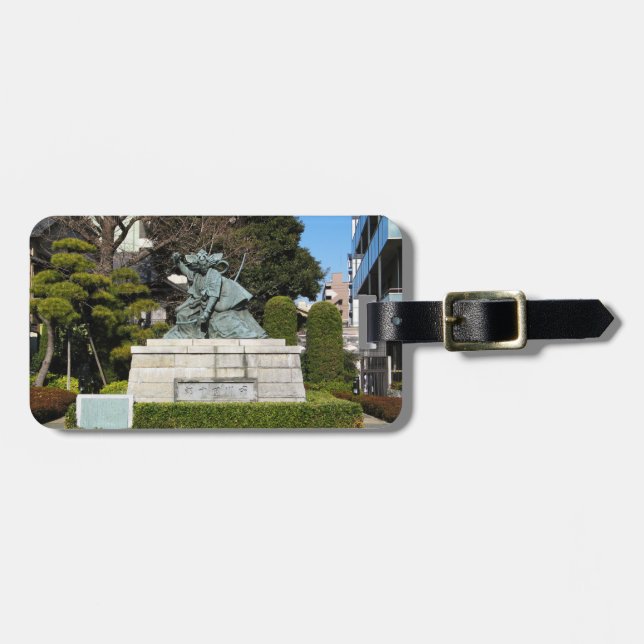 Samurai Kamakura Gongoro Kagemasa Kabuki Statue Bagagebricka (Horisontell Framsida)