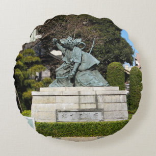 Samurai Kamakura Gongoro Kagemasa Kabuki Statue Rund Kudde