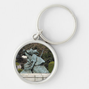 Samurai Kamakura Gongoro Kagemasa Kabuki Statue Rund Silverfärgad Nyckelring