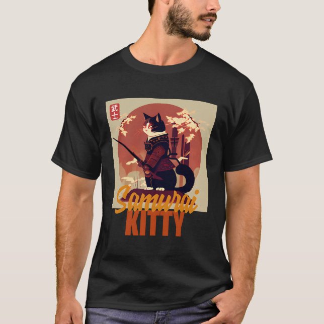 Samurai Kattunge Vs Anime Kattdjuret Revolution T Shirt (Framsida)