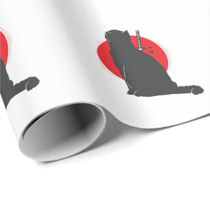 Samurai Katze-trägeraren Schwert Presentpapper