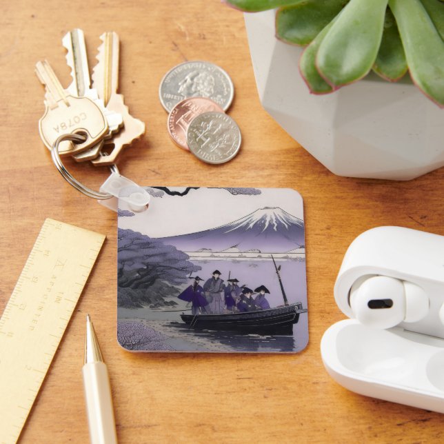 Samurai Keychain Mount Fuji Japanese Art Nyckelring (Skrivbord)