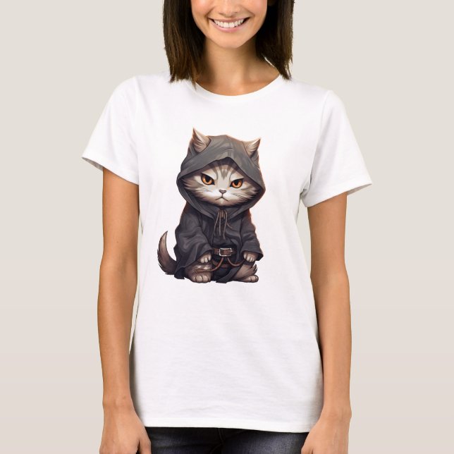 Samurai Kitten T Shirt (Framsida)